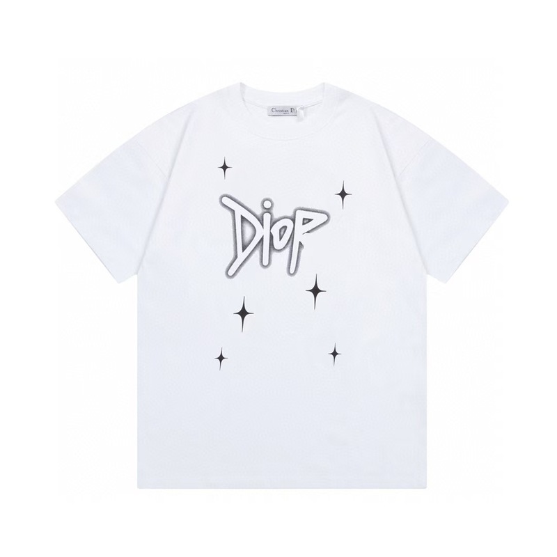 クロスボーダー 25ssCD ホームファッションブランド春夏新作落書きペイントレタープリントユニセックス純綿半袖Tシャツ|undefined