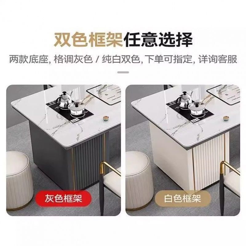 Mesa de té de tabla de roca en un conjunto completo de lujo ligero moderno simple oficina en el hogar silla de mesa de té multifuncional balcón de té