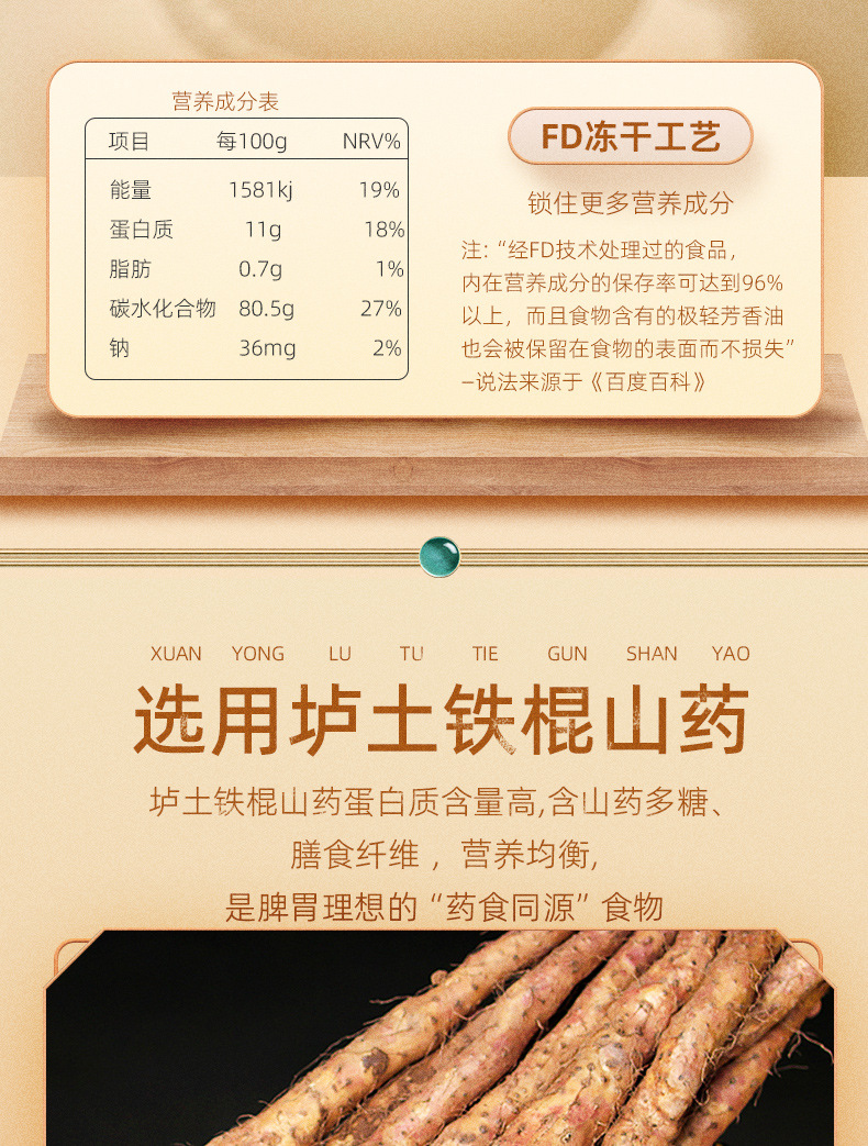 Wenxian Iron Stick Yam Powder Huai Shan Freeze Dried Chinese Yam Drink Mix 560g quality and texture