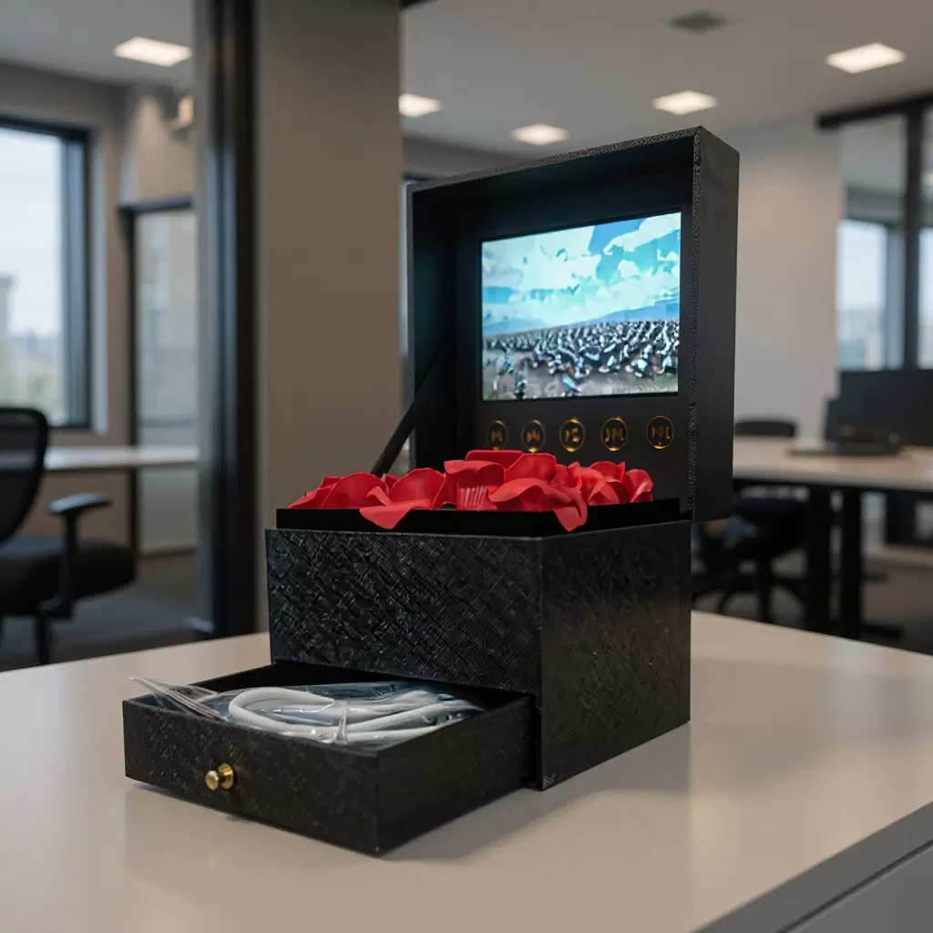 爆款抽屉视频礼盒4.3/7寸可选 高清视频播放厂家直销支持定制LOGO