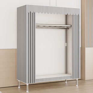 Simple Wardrobe Assembly Strong and Durable Cloth Wardrobe for Rental Room Thickened and Bold Full Steel Frame Cabinet