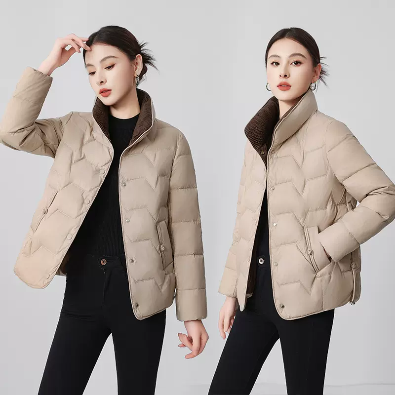 轻薄羽绒服女短款时尚洋气翻领妈妈鸭绒袄2025新韩版时尚保暖外套