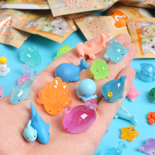 Luminous Resin Marine Animal Stereo Cute Mini Blind Bag Small Gift Small Gift Trendy Blind Box Small Toy