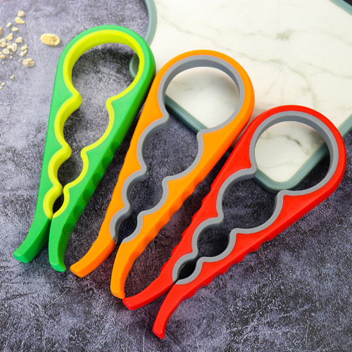 4-in-1 bottle opener, four-hole plastic multi-functional easy-open can opener, can opener, can opener, cap opener