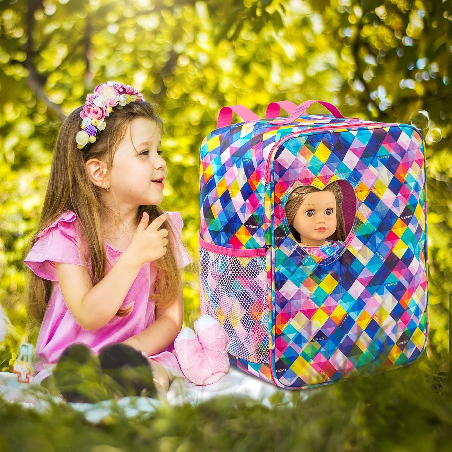 Amazon venta caliente de 18 pulgadas muñeca americana mochila muñeca renacer bolsas de equipaje juguetes para niños mochilas al por mayor