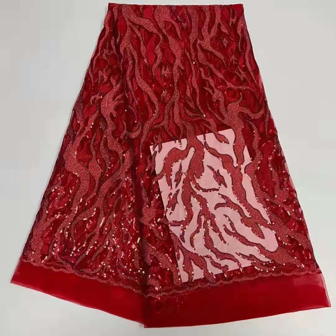 Nueva malla oscuro patrón de lentejuelas bordado accesorios de encaje de Europa y América no-vestido de fiesta de la boda tela de encaje JX1847 image 9