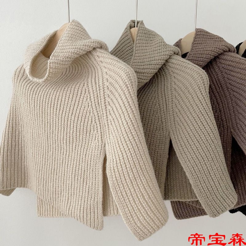 Autumn and winter Korean Edition Versatile Solid keep warm Socket Collar High collar Split ends scarf knitting Outside the ride Wool knitting Collar