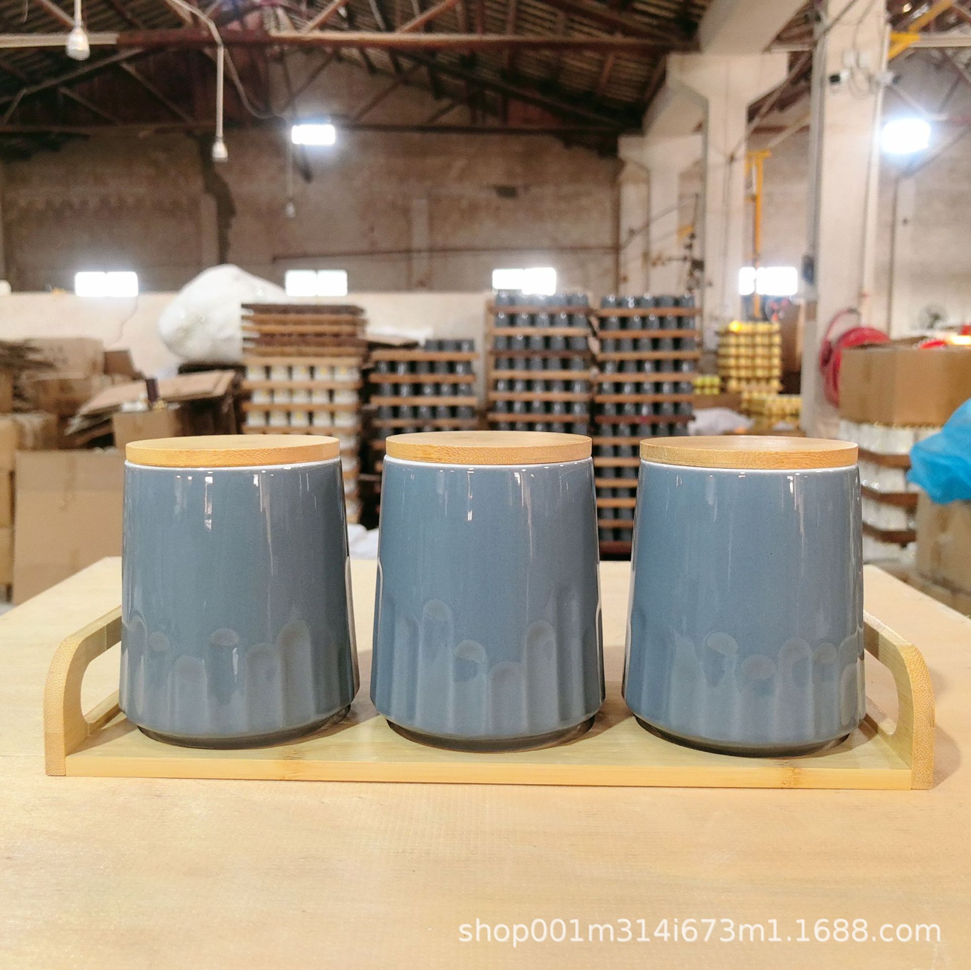 Cocina, hogar, hogar, cerámica, esmalte, tanque de almacenamiento, tanque de almacenamiento de gran capacidad, tanque de frutos secos de azúcar de grano de café, juego de tres piezas