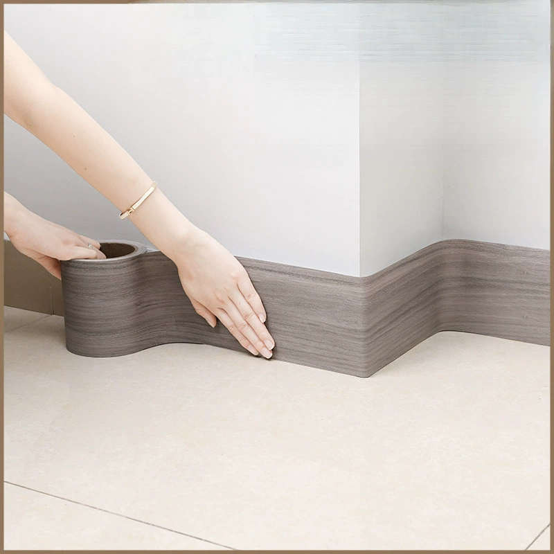 Наклейки на стену, самоклеящаяся бумага, плинтус, украшение для гостиной, плавающая имитация, угловая линия спальни, современная простая древесная текстура, северный плавающий ПВХ