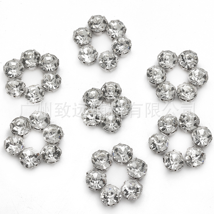 Rhinestones de garra de 3 mm para costura, con tres puntas tipo D, anti-enganches, para vestidos de novia, zirconia genuina brillante, accesorios DIY para zapatos y ropa.