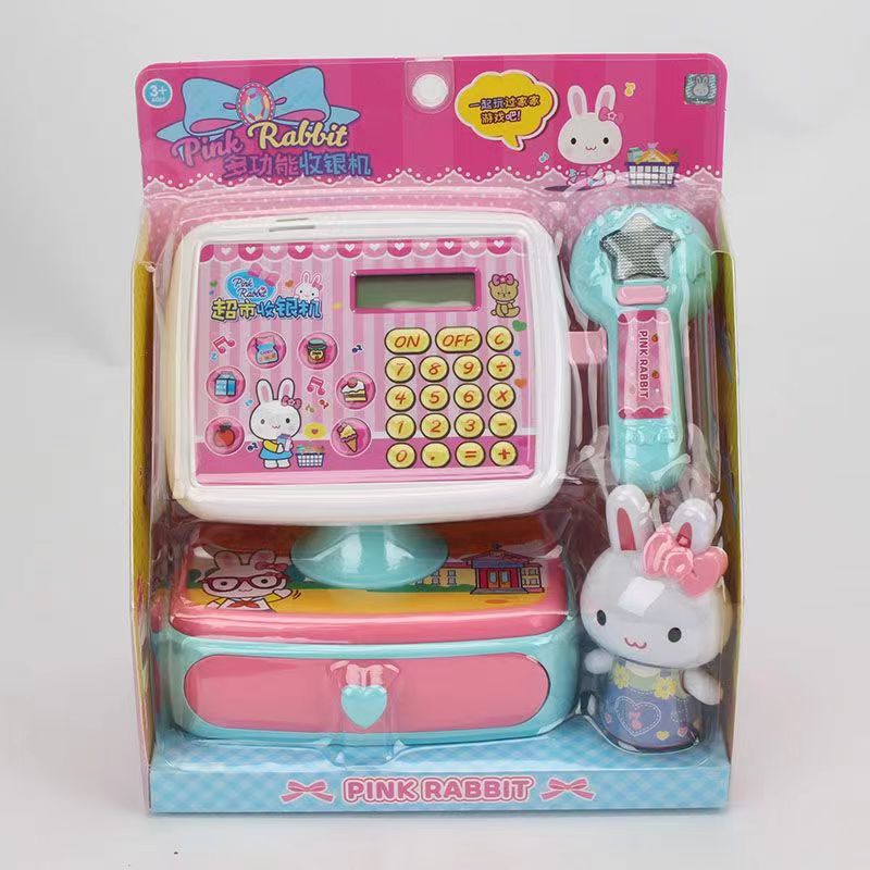 Una palabra conejo rosa caja de maquillaje infantil mesa de maquillaje simulación bolsa de almacenamiento portátil de trabajo niña juguetes caseros