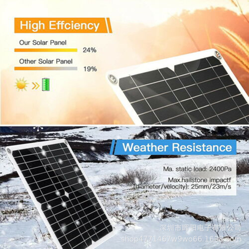 25W 18V Solar Panel Kit Camping Caravan Power Supply Battery Charging Outdoor Power Supply System