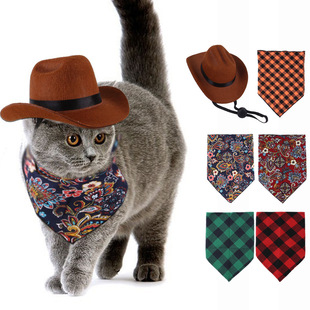 Cross-border New Pet Hat cosplay Amazon Pet Accessories Cat Dog Western Cowboy Hat
