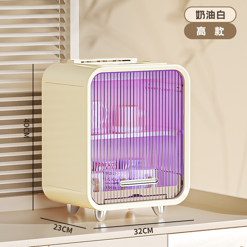 Portavasos Portavasos Portavasos Portavasos Cajón Flip Desinfección inteligente Estante de secado y escurrido Taza de agua Estante multifuncional a prueba de polvo