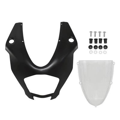 Motorcycle front windshield 22-24 modified car hood - matt-black-headlight-cover-transparent-windshield