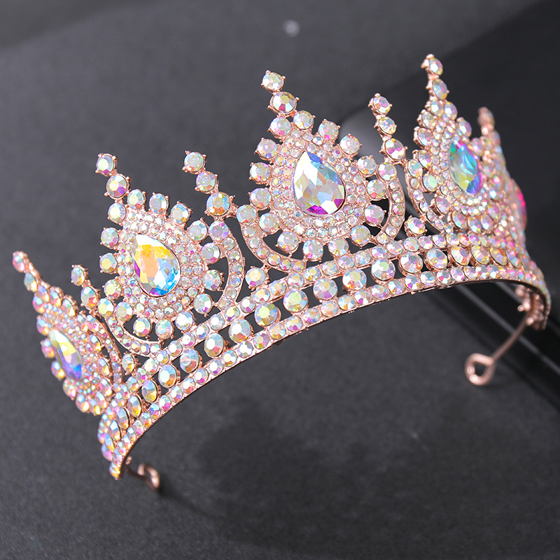 Elegant Bridal Streetwear Women's Crown Alloy Plating Artificial Crystal Rhinestones Crown display picture 6