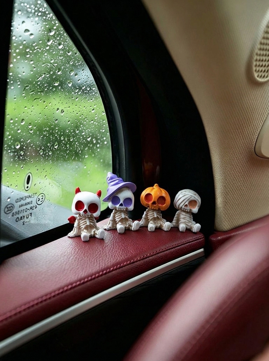Mini Cute Halloween Ghost Desktop Ornament, Healing-Inspired Car Dashboard Display Decoration