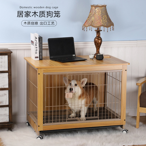 Dog Cage Wooden Pet Indoor Shiba Inu Medium Dog Small Dog Dog Fence Household with Toilet Separation Dog Cage 