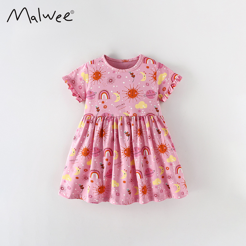Malwee transfronterizo nuevo vestido de niñas fresco estilo europeo y americano 3 - 8 años de edad niñas falda transpirable y cómoda falda image 6