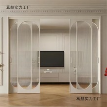 法式复古推拉门老铁门三联动钛镁合金卫生间厕所门阳台吊轨厨房门