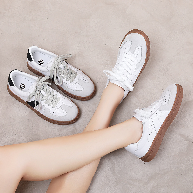 Summer New Women's White Shoes, Breathable Thick-Soled Pigskin Soft-Soled Versatile Women's Shoes, Retro Moral Training Shoes, Women's Sneakers Summer New Women's White Shoes, Breathable Thick-Soled Pigskin Soft-Soled Versatile Women's Shoes, Retro Moral Training Shoes, Women's Sneakers