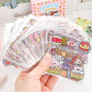 100 New Style Handbook Tape Stickers, Cute Little Girl and Kids Reward Guka Painting Decorative Small Patterns