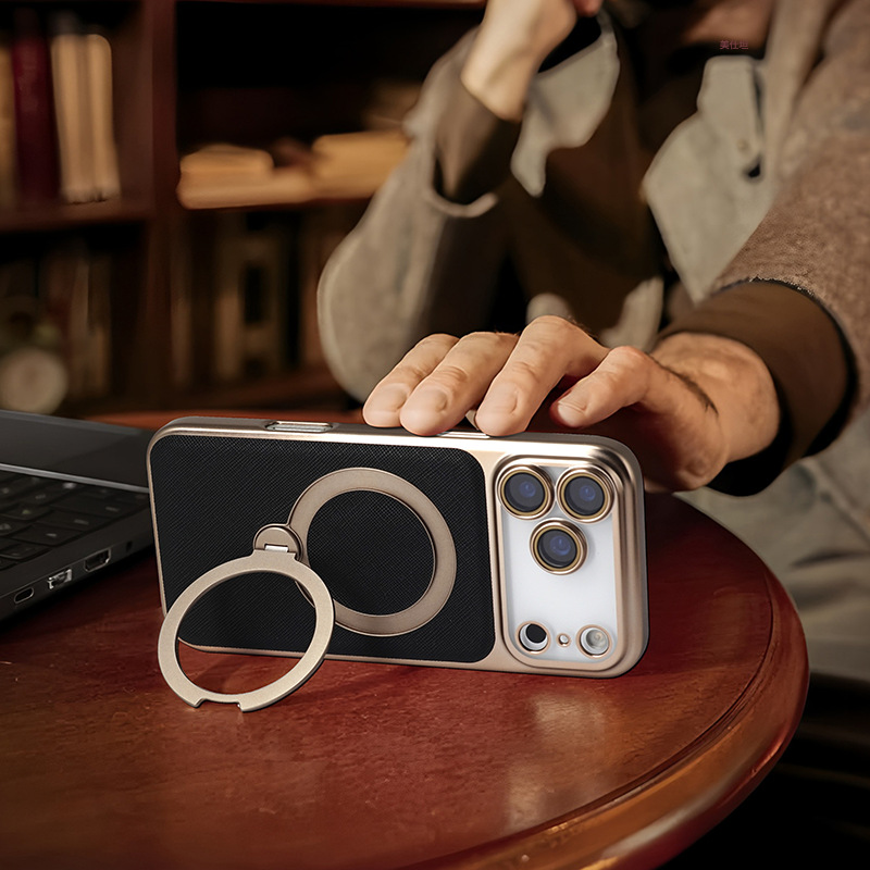 Ốp lưng iPhone chống sốc viền dày, đế xoay từ tính, mạ điện tử — 【Nâu đậm★Giá đỡ xoay từ tính】Có màng ống kính, 【Đen★Giá đỡ xoay từ tính】Có màng ống kính, 【Xám★Giá đỡ xoay từ tính】Có màng ống kính chi tiết 9