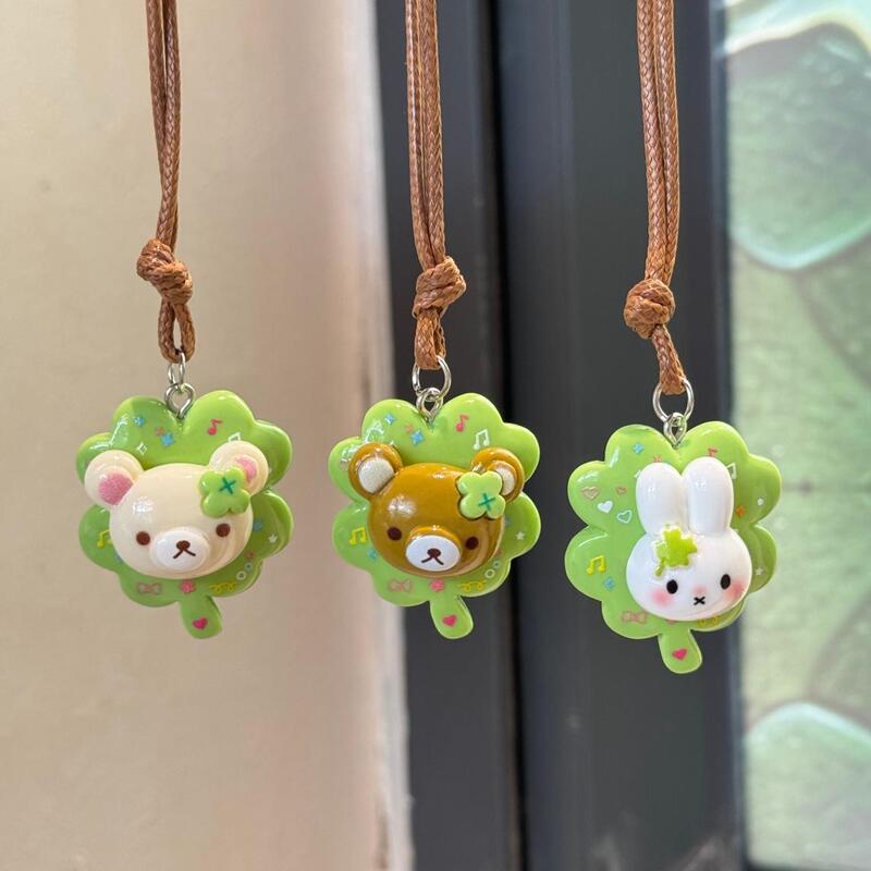 Lucky Cartoon Four-Leaf Clover Rilakkuma Miffy Rabbit Pendant Sweet Girl Bag Keychain Couple Ornament Gift