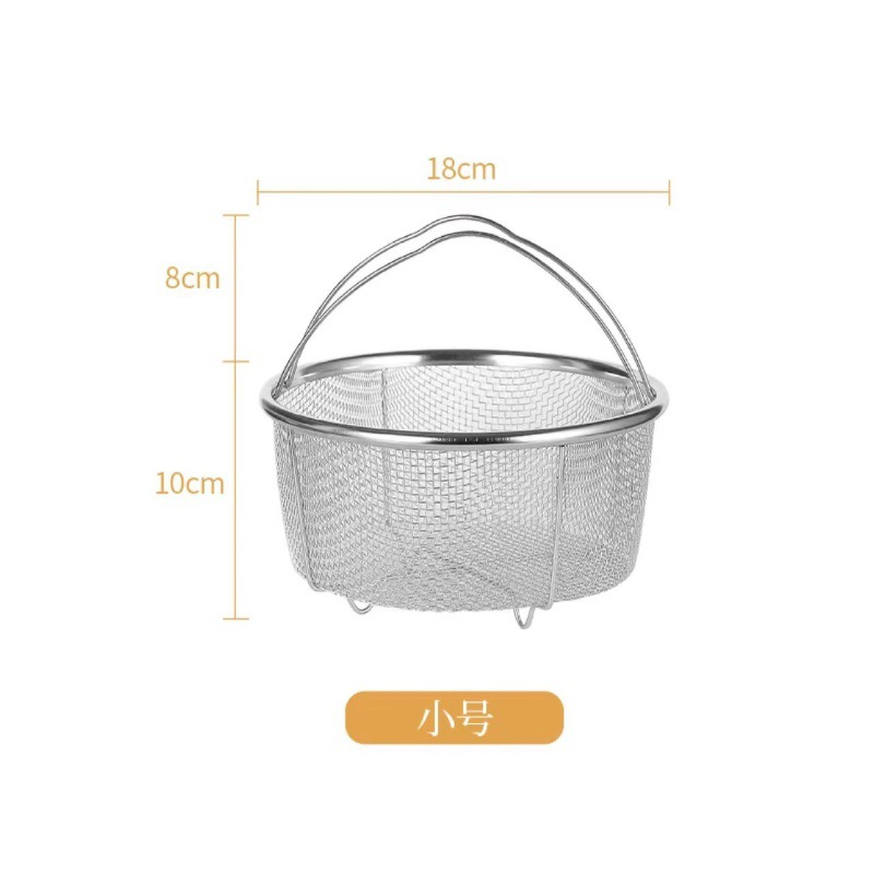 18cm 손잡이가 있는 촘촘한 메쉬 찜 바구니