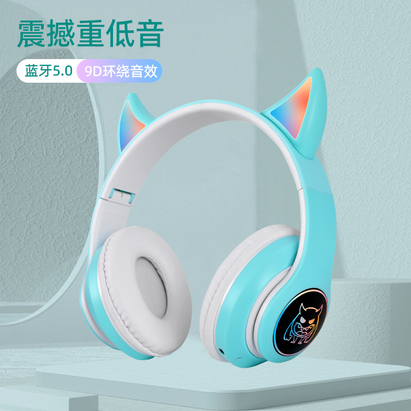 Nuevo huaqiang Norte JST-25 caliente auricular cuerno mágico auricular Bluetooth plegable Tarjeta de emisión de luz auriculares