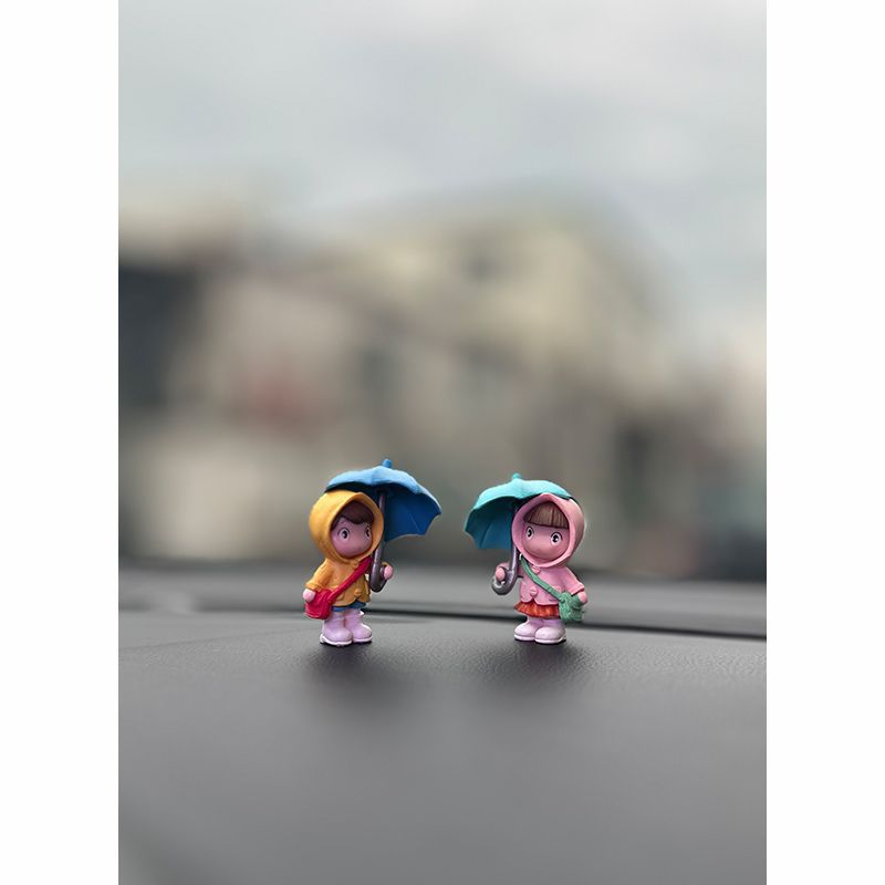 Lindo paraguas de dibujos animados niña consola central de coche adornos junto a la ventana decoración de muñeca de coche mini coche creativo