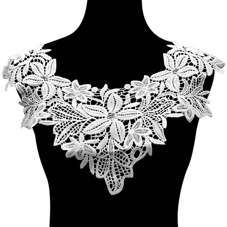水溶蕾丝领花 牛奶丝刺绣胸花 立体镂空绣花假领子 DIY花边辅料