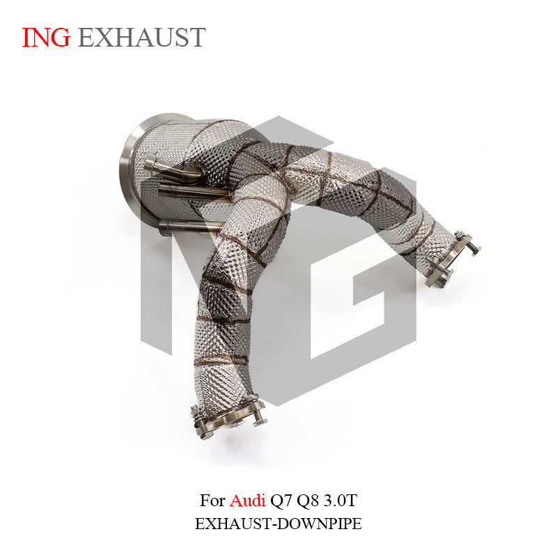 Exhaust system downpipe suitable for Audi Q7 Q8 3.0T OPF version with heat shield racing pipe