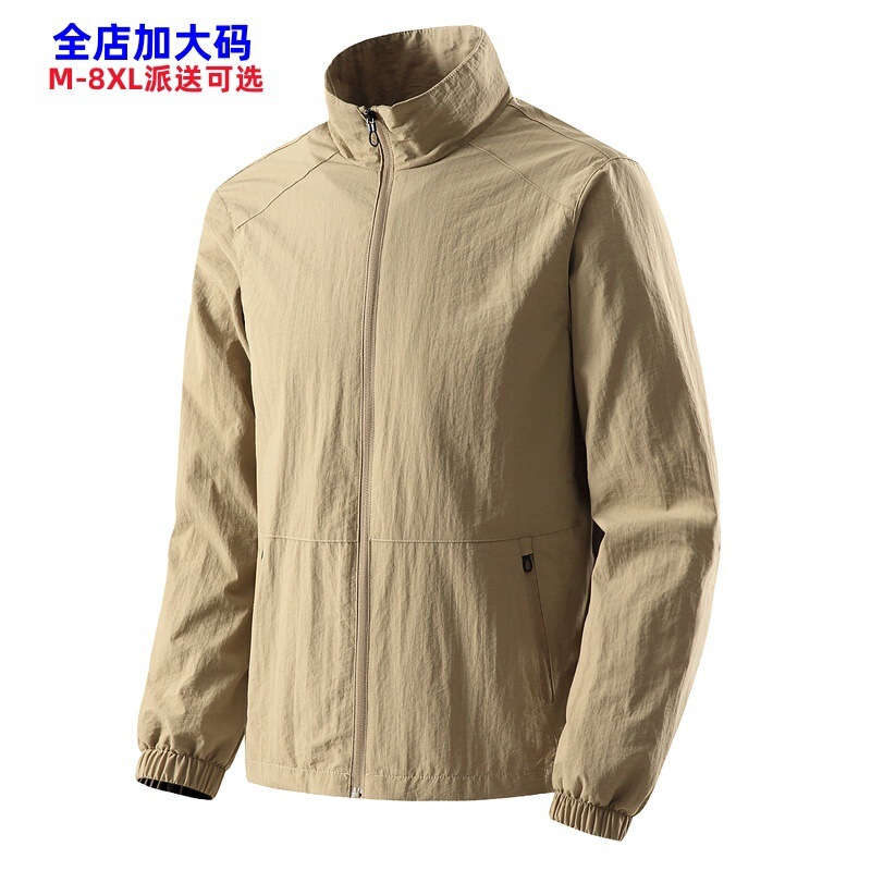 M-8XL New Exclaimed Large Size Middle-aged Men's 2025 Jacket Spring and Autumn Collar Jacket Casual Thin