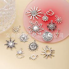 热销合金diy配饰复古太阳云朵闪电吊坠项链手链耳环饰品配件批发