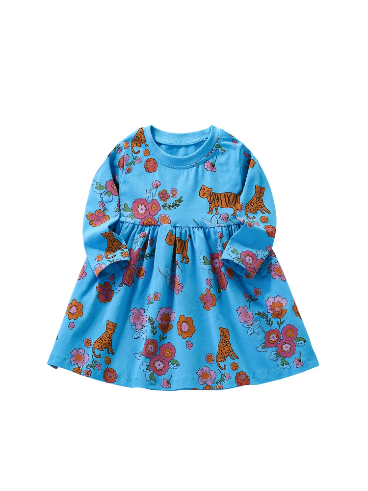 En stock malwee vestido para niños otoño camisa de fondo de manga larga de cuello redondo para niños europeos y americanos vestido de princesa occidental