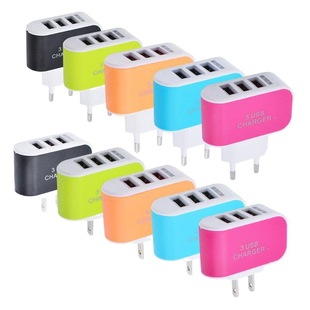Многопортовое зарядное устройство Candy 3USB 5V/2A, умная светодиодная светоизлучающая многопортовая USB-портативная зарядная головка для путешествий