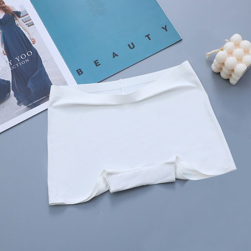 Ropa interior sin costuras de seda de hielo de algodón de las mujeres entrepierna boxeadores antibacterianos pantalones de seguridad de las mujeres de cuatro esquinas anti-exposición verano Delgado