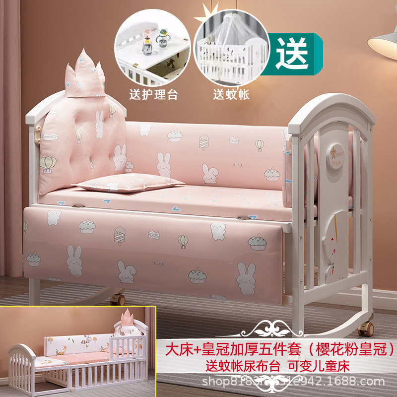 Cuna blanca europea de madera maciza