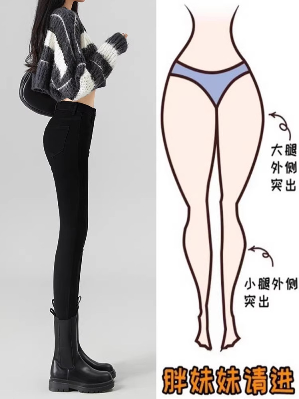 小个子打底裤女外穿秋冬季2025新款155高腰紧身弹力铅笔小脚黑裤|undefined