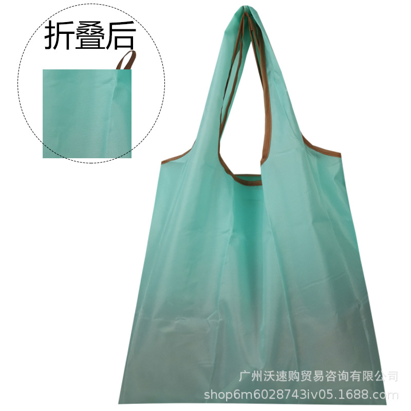 Medio color sólido imprimible LOGOTIPO bolso de color estático bolsa de nylon impermeable bolsa de compras de protección del medio ambiente plegable image 19