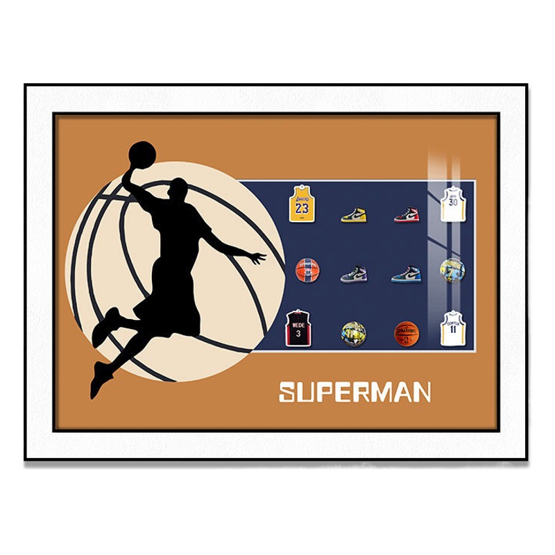 Pintura decorativa de baloncesto, estrella del baloncesto, club Jordan James, sala de estar, entrada, dormitorio, habitación de niños, pintura colgante