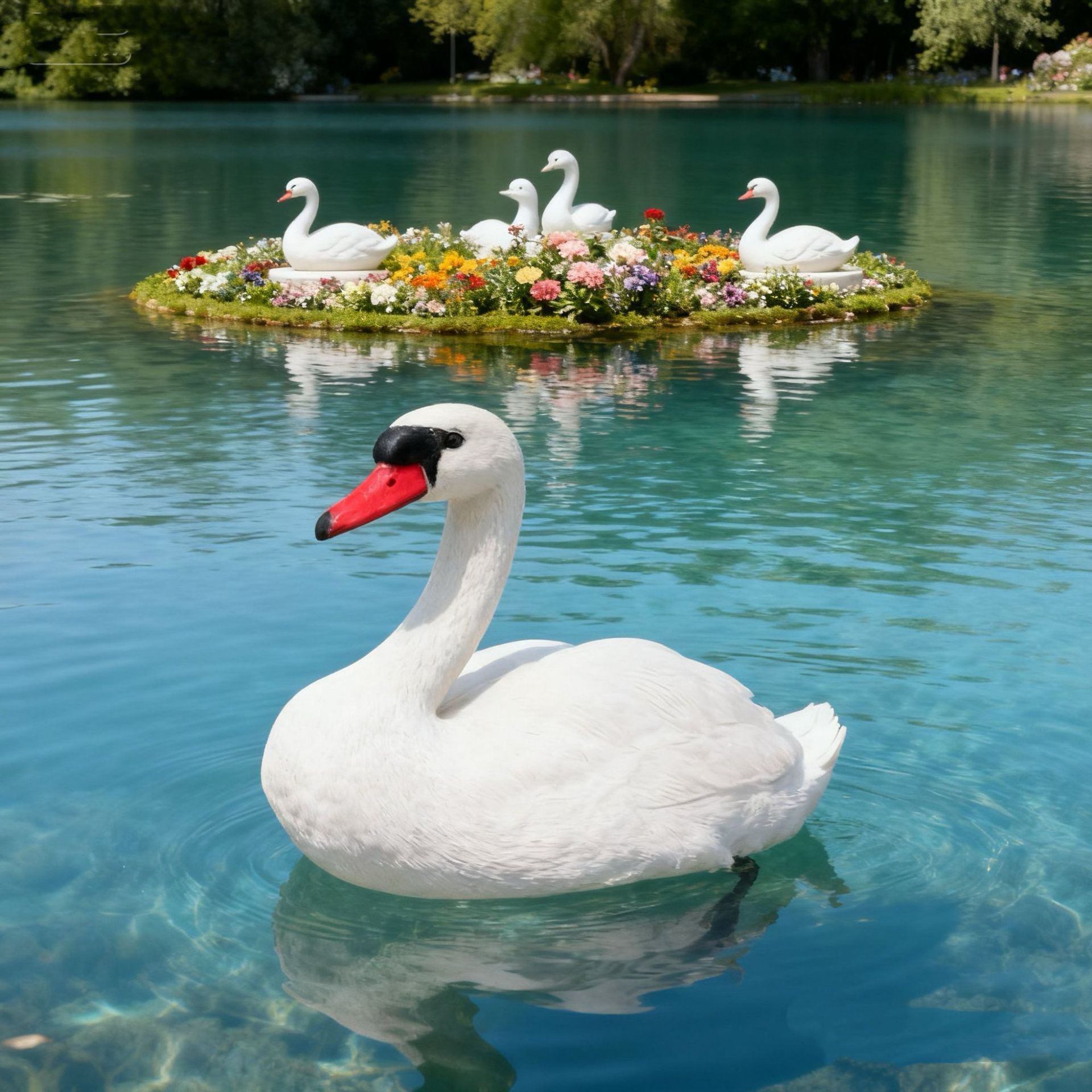 Decoración de jardín gruesa grande parque paisajístico lago cisne blanco simulación de gran ganso blanco decoración de animales modelo