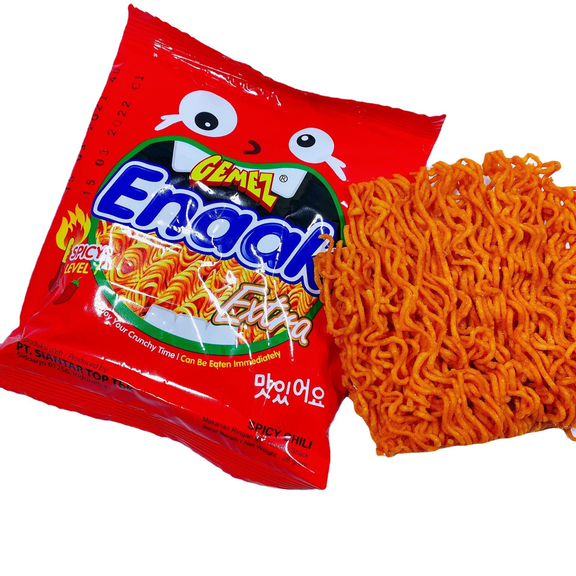Gemez Chicken Crispy Noodles Spicy Bbq Chicken Flavor Snack 1 Piece 80 Small Packs 1 Pack 28g Wholesale