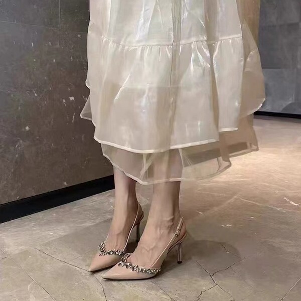 High heels with rhinestones