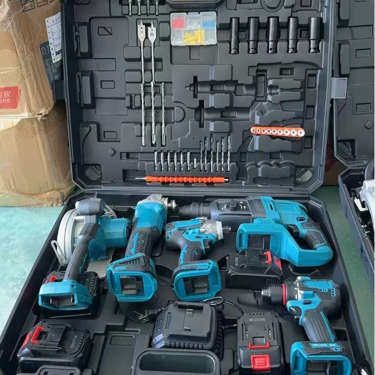 跨境无刷大功率多功能5件套组工具便携式锂电多组合电动工具套装