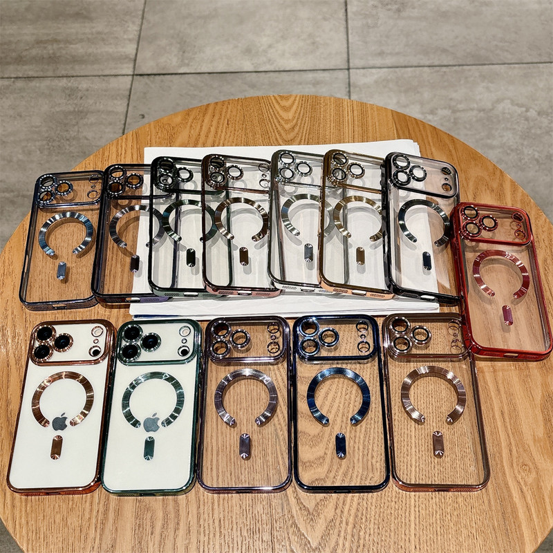Electroplated Magnetic Apple 17PRO Phone Case Transparent Precision Hole 13 with Lens Protector 14 Apple 16 Phone Case Electroplated Magnetic Apple 17PRO Phone Case Transparent Precision Hole 13 with Lens Protector 14 Apple 16 Phone Case