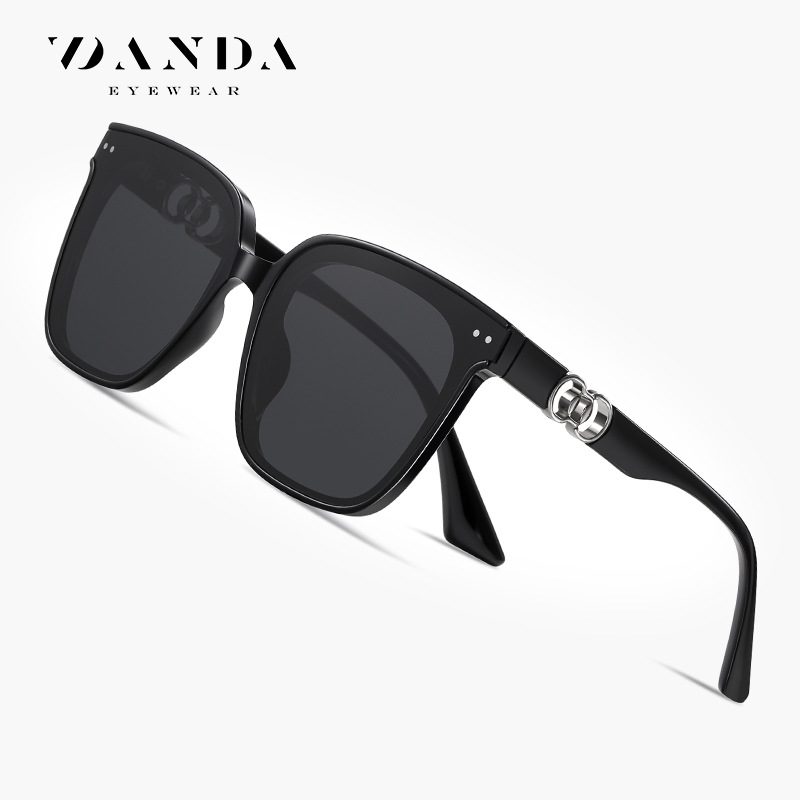 Nuevo ultra-ligero gran marco gafas de sol polarizadas de alto grado TR7532 hombres y mujeres de la misma cara grande adelgazamiento gafas de sol