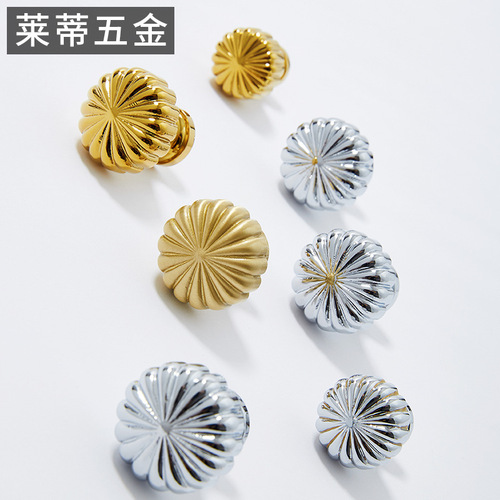 Brass pumpkin gold cabinet door handle single hole silver Nordic style modern light luxury cabinet drawer shoe cabinet small handle