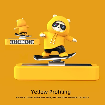 Nömrəli dayanma kartı plate moving bear cute car - yellow-stop-sign-ornaments